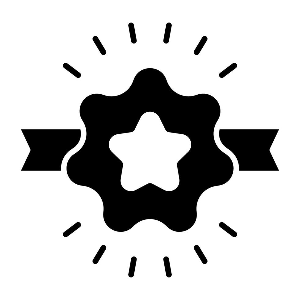 A unique design icon of star ribbon vector