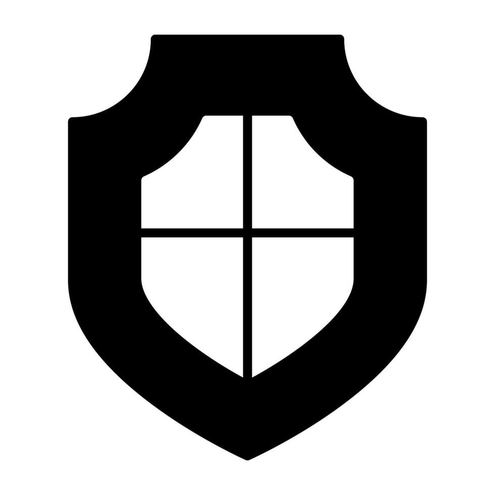 An editable design icon of security shield vector
