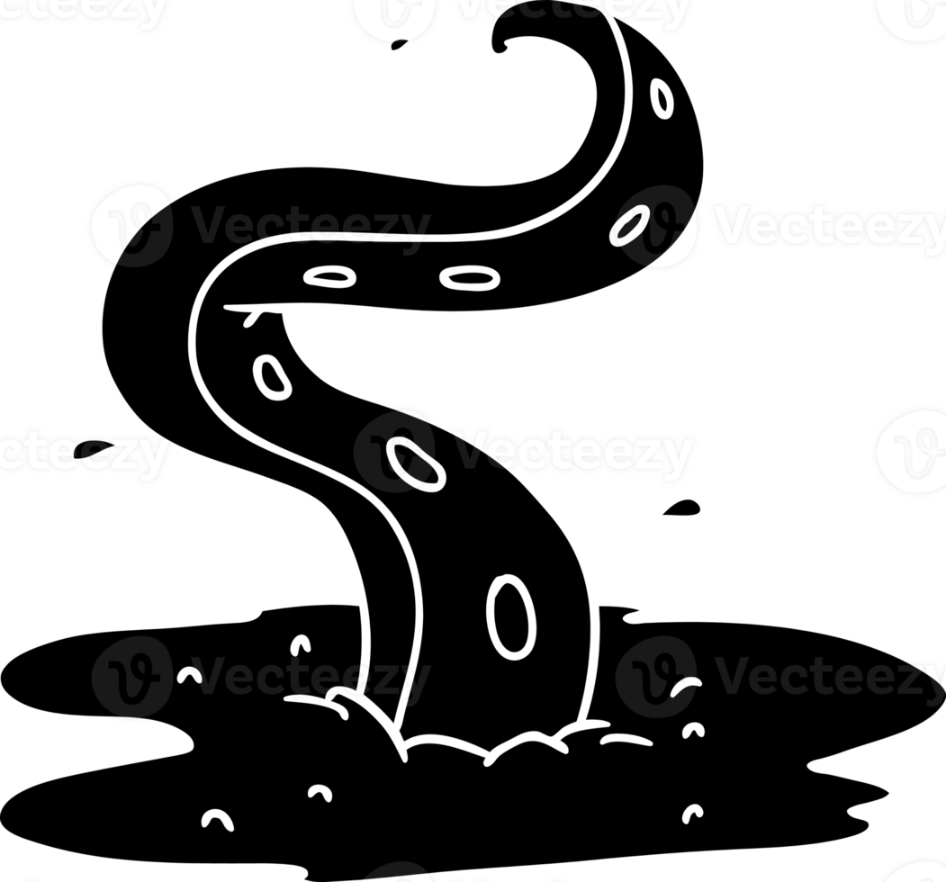 cartoon tentacle solid black icon png