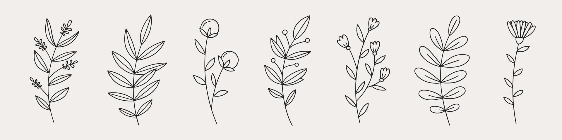 mano dibujado flor garabatos mano dibujado bosquejo de primavera flor planta. vector sencillo flor.