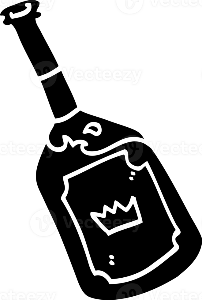 linje teckning tecknad serie alkoholhaltig dryck fast svart ikon png