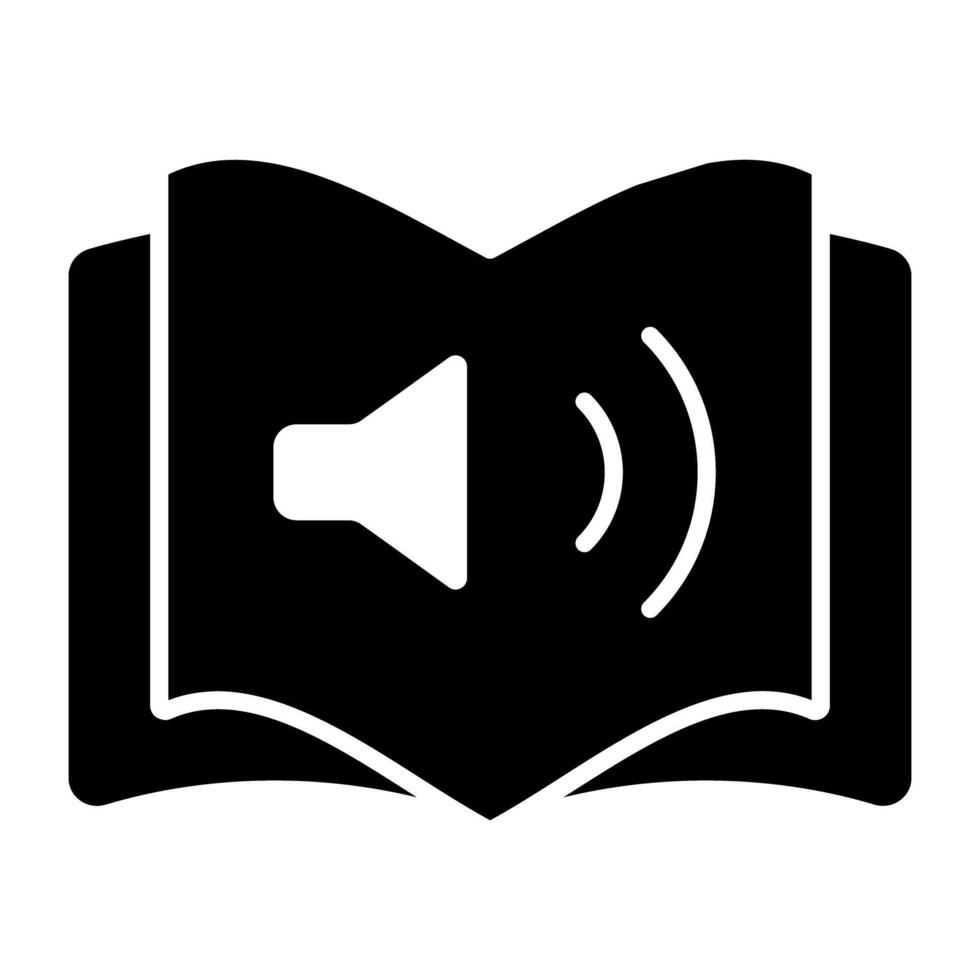 un diseño de icono de audiolibro, vector editable