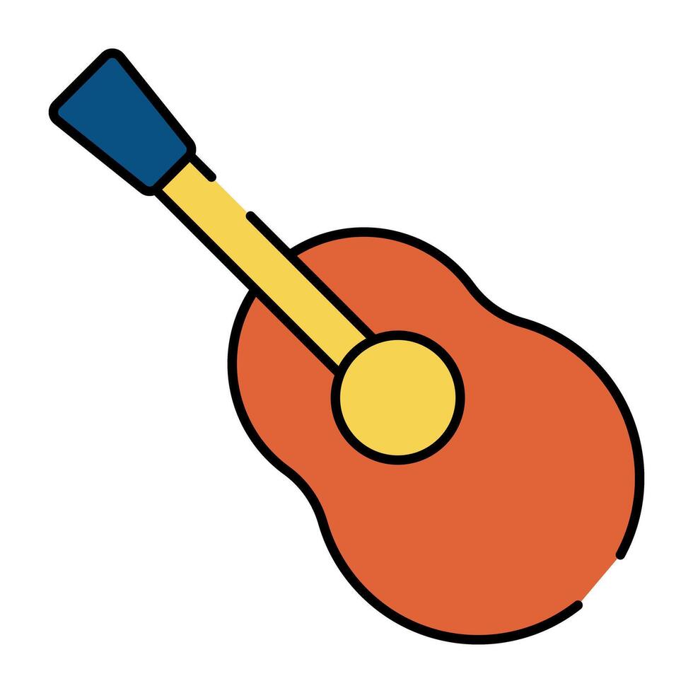 A music equipment icon, flat design of guitar vector