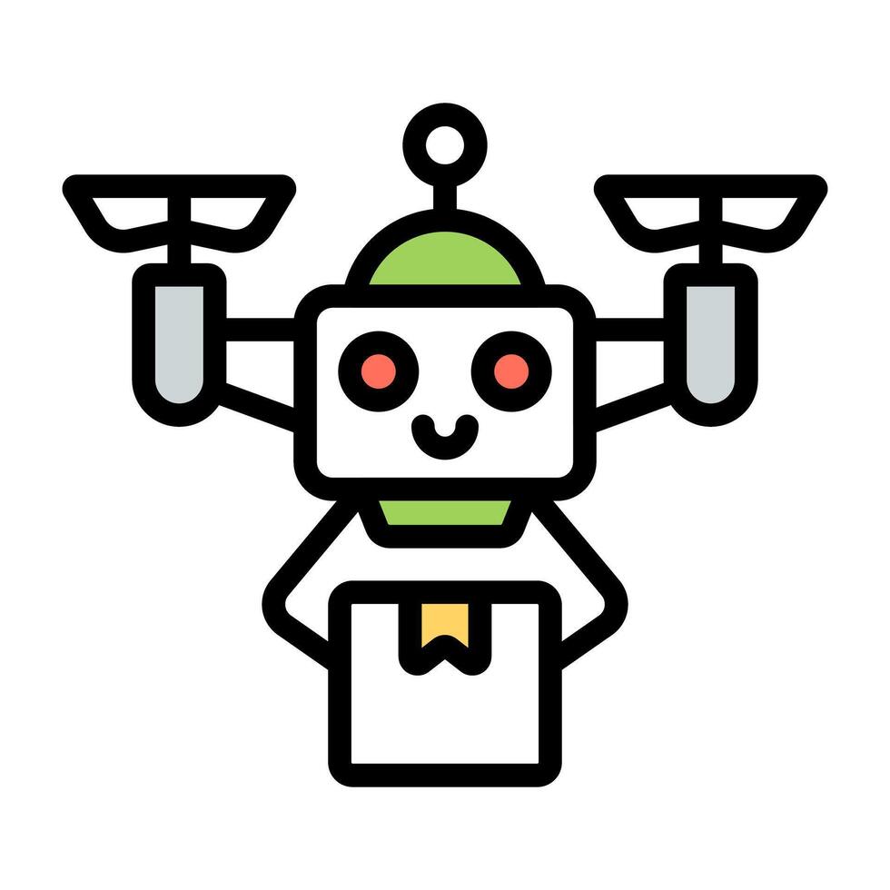 An icon design of robot delivery isolated on white background vector
