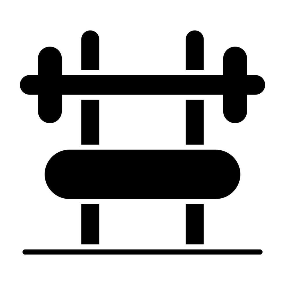 Gym bench icon in filled design vector