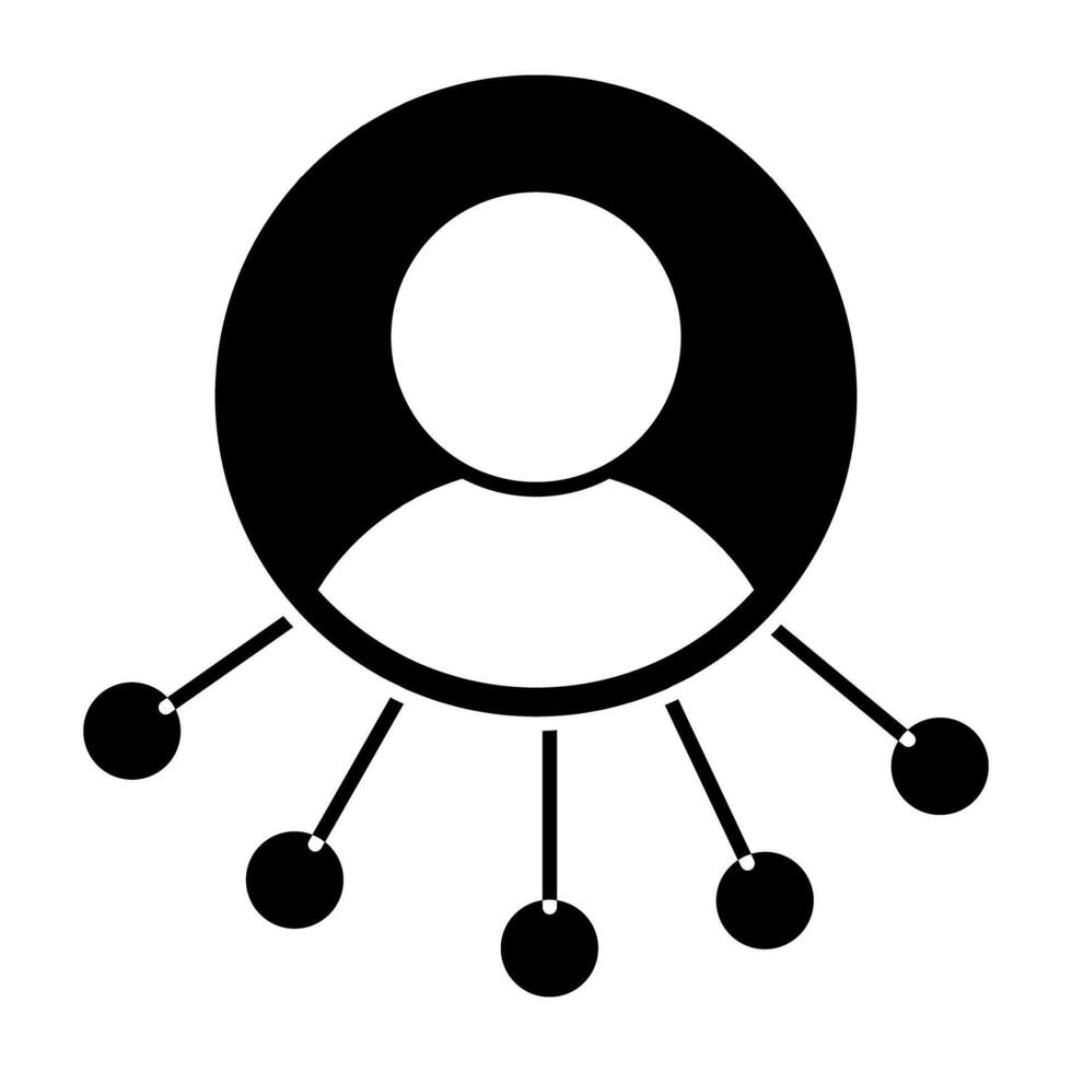 User with network, concept of user network icon vector