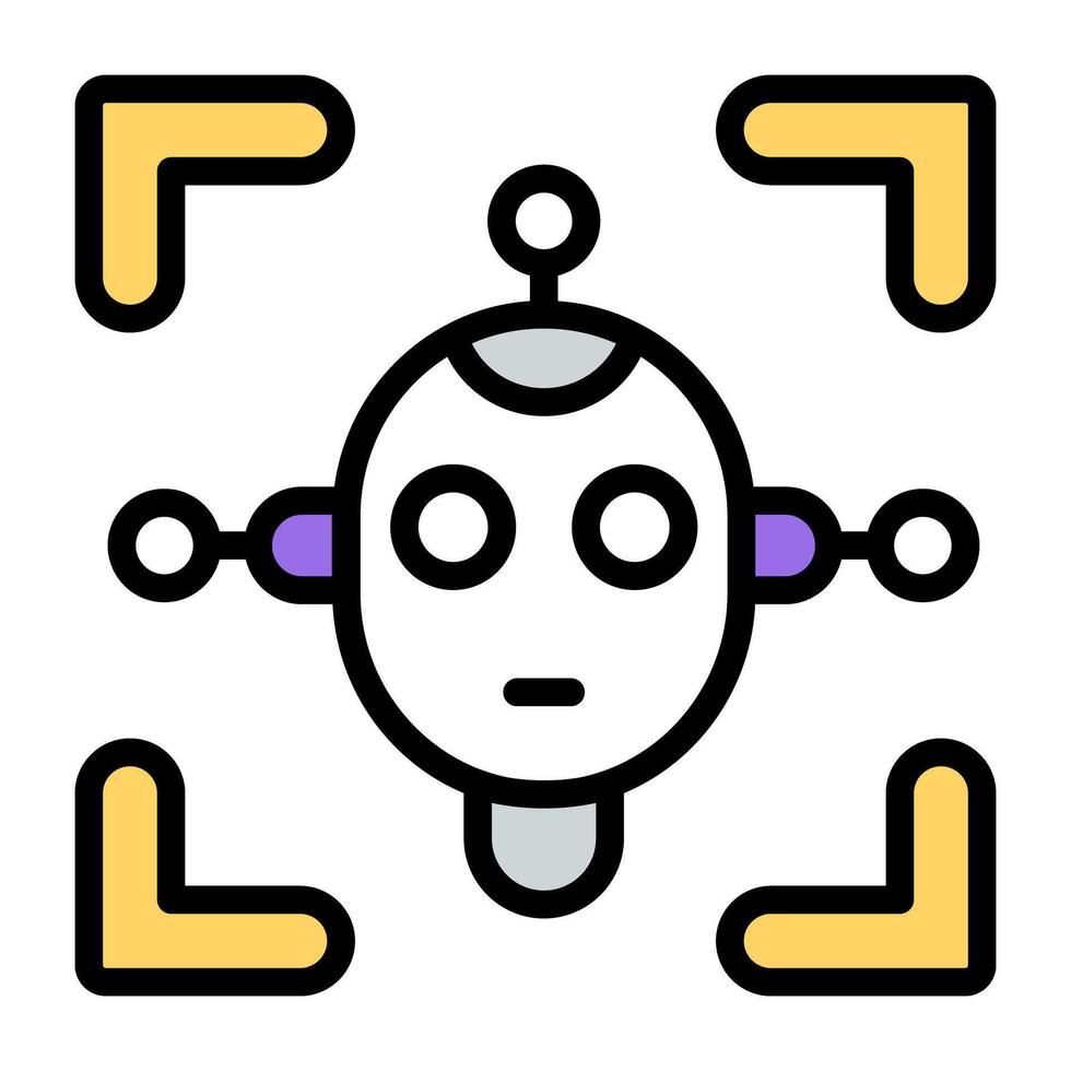 un icono de diseño editable de reconocimiento facial vector