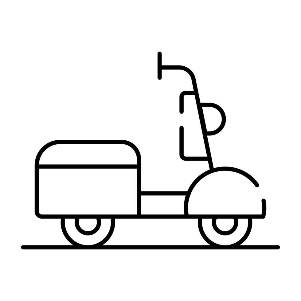 Clásico dos rodador transporte, sólido diseño de scooter vector
