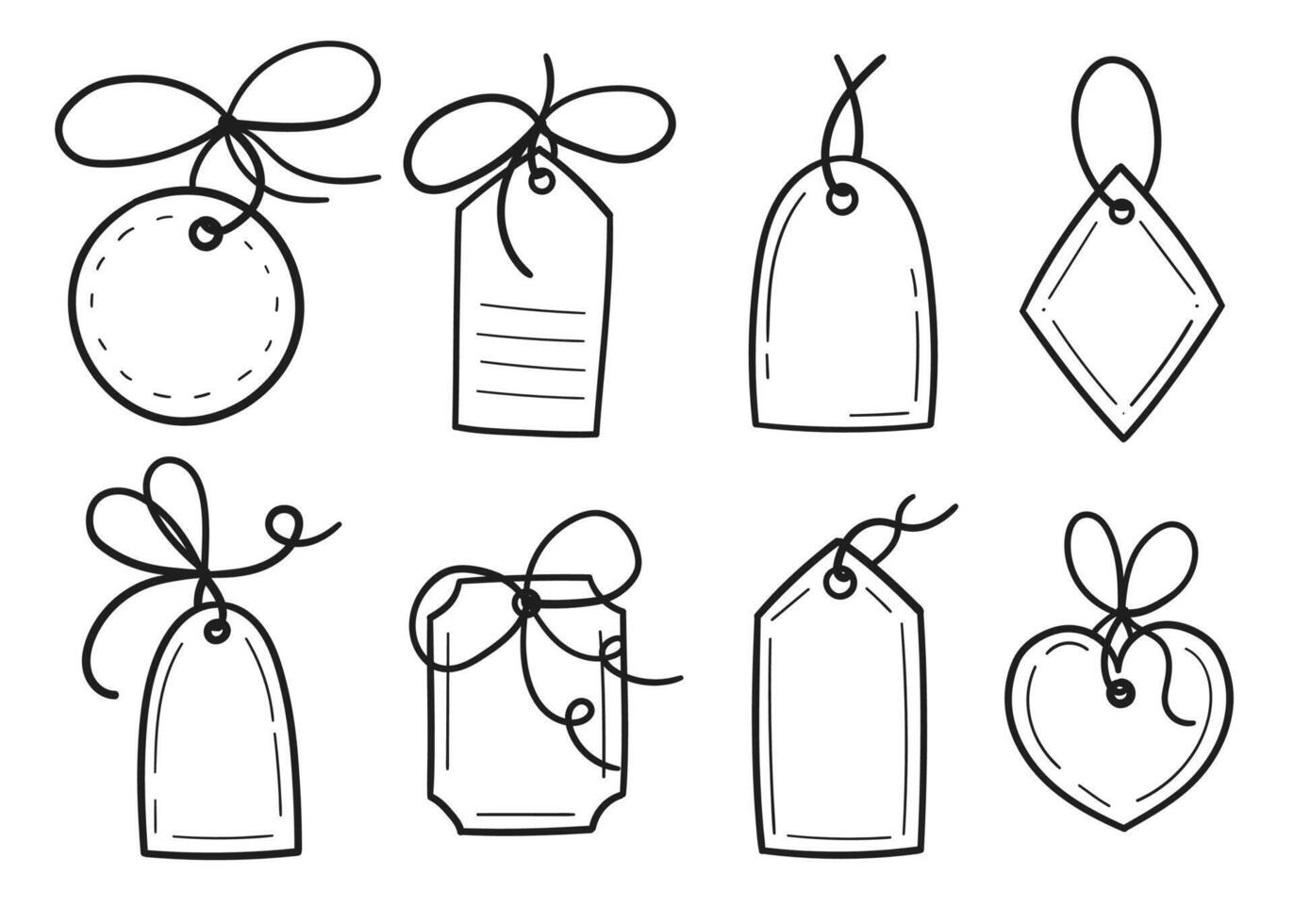 Hand drawn price tag label illustration icon vector doodle