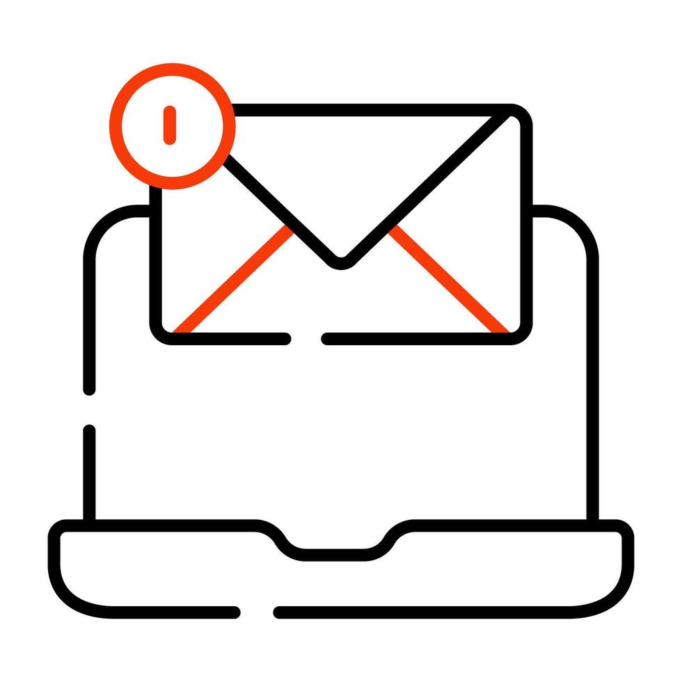 A premium download icon of unread message vector
