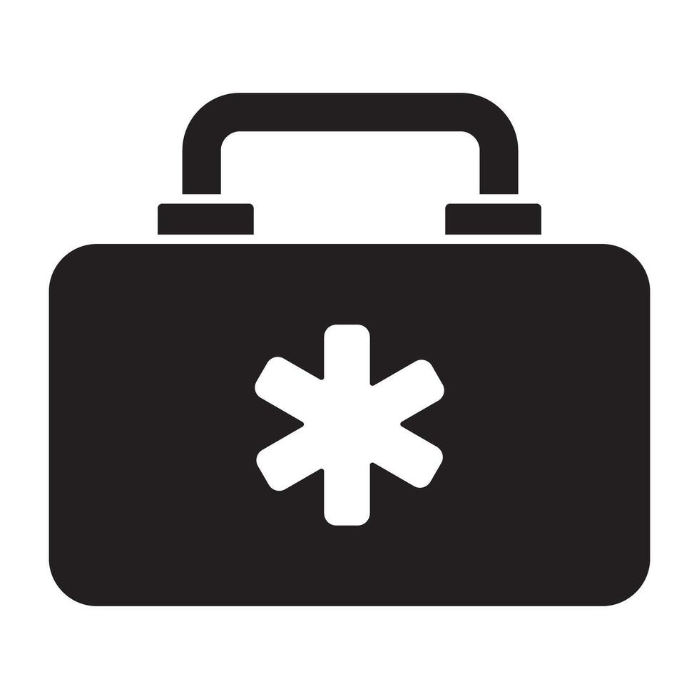médico emergencia tratamiento icono, vector diseño de primero ayuda caja