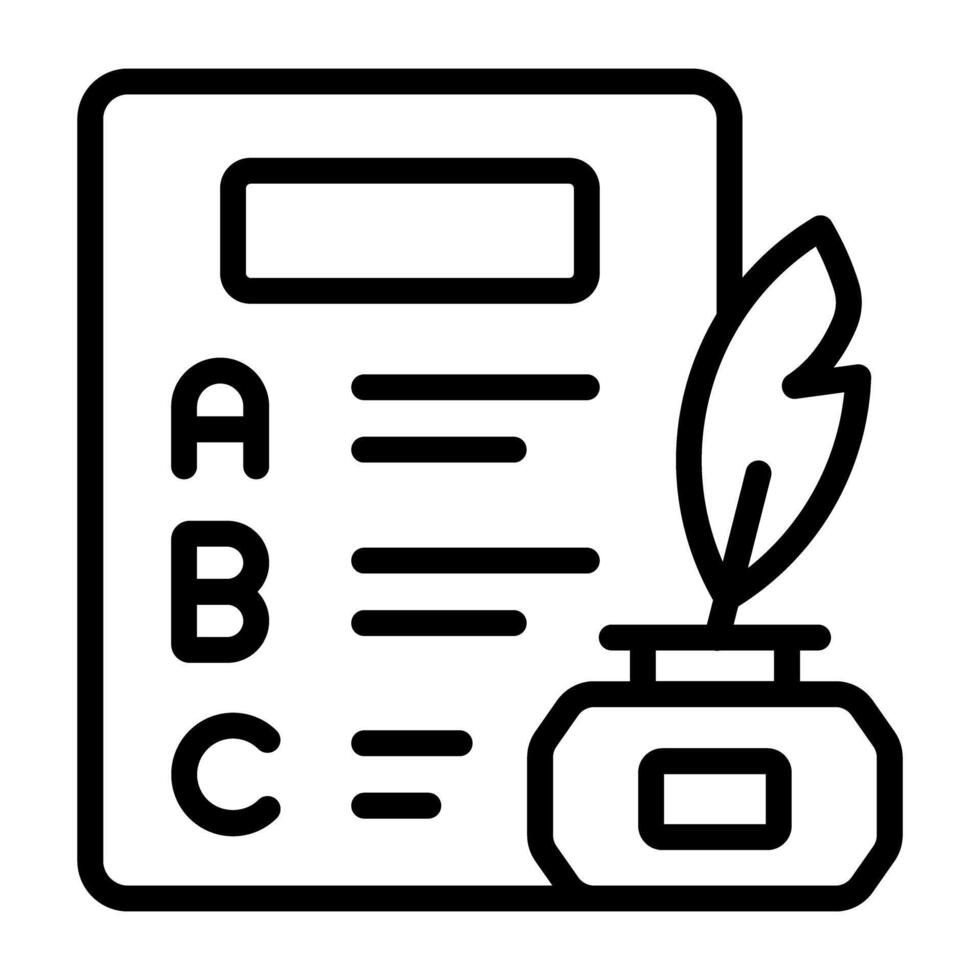 Premium design icon of quill pen vector