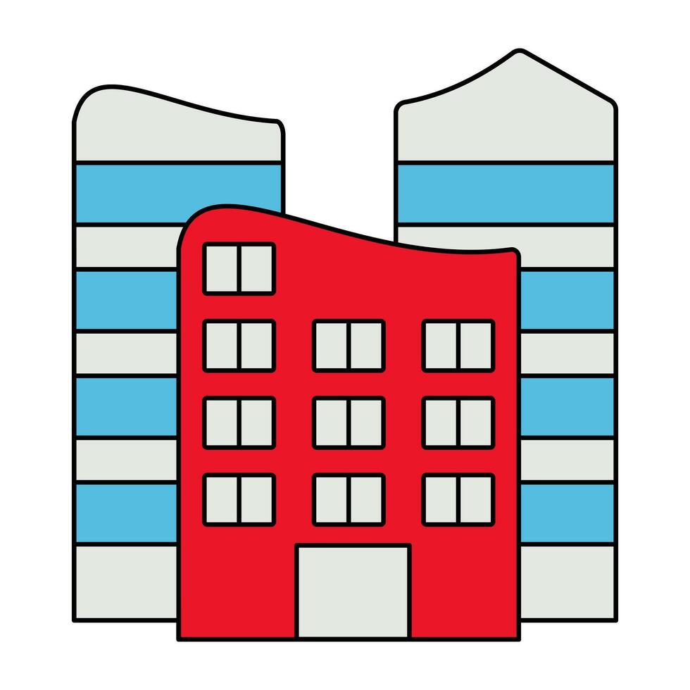 A unique design icon of city building vector