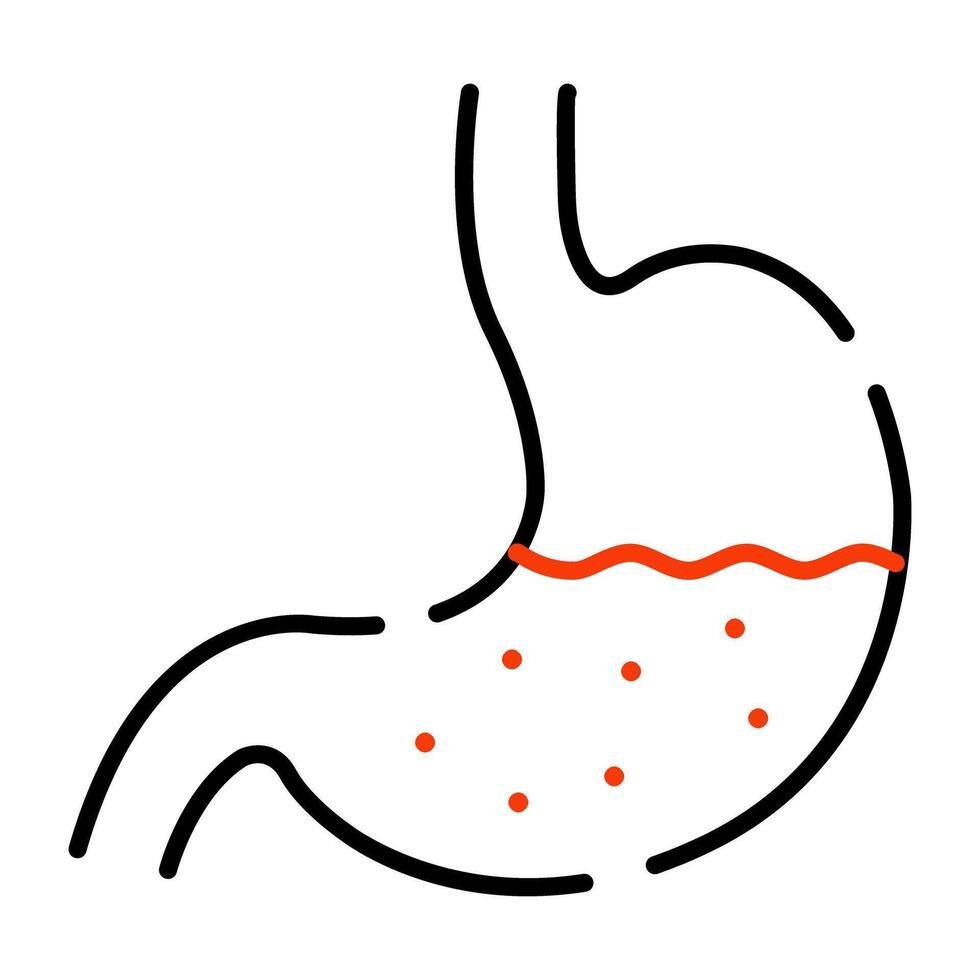 Human internal organ, solid design of stomach vector