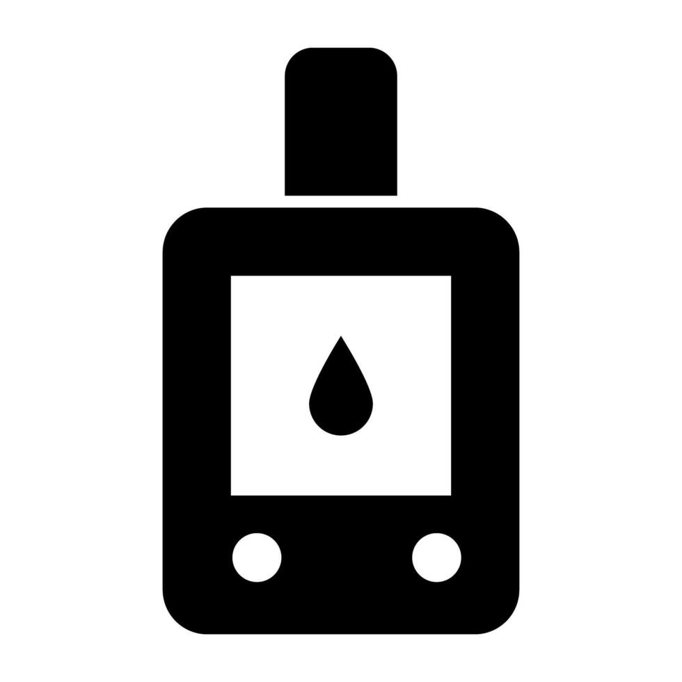 Sugar test machine icon, glyph design of glucometer vector