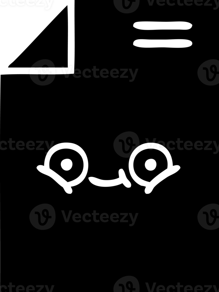 line drawing cartoon of a sheet of paper  solid black icon png