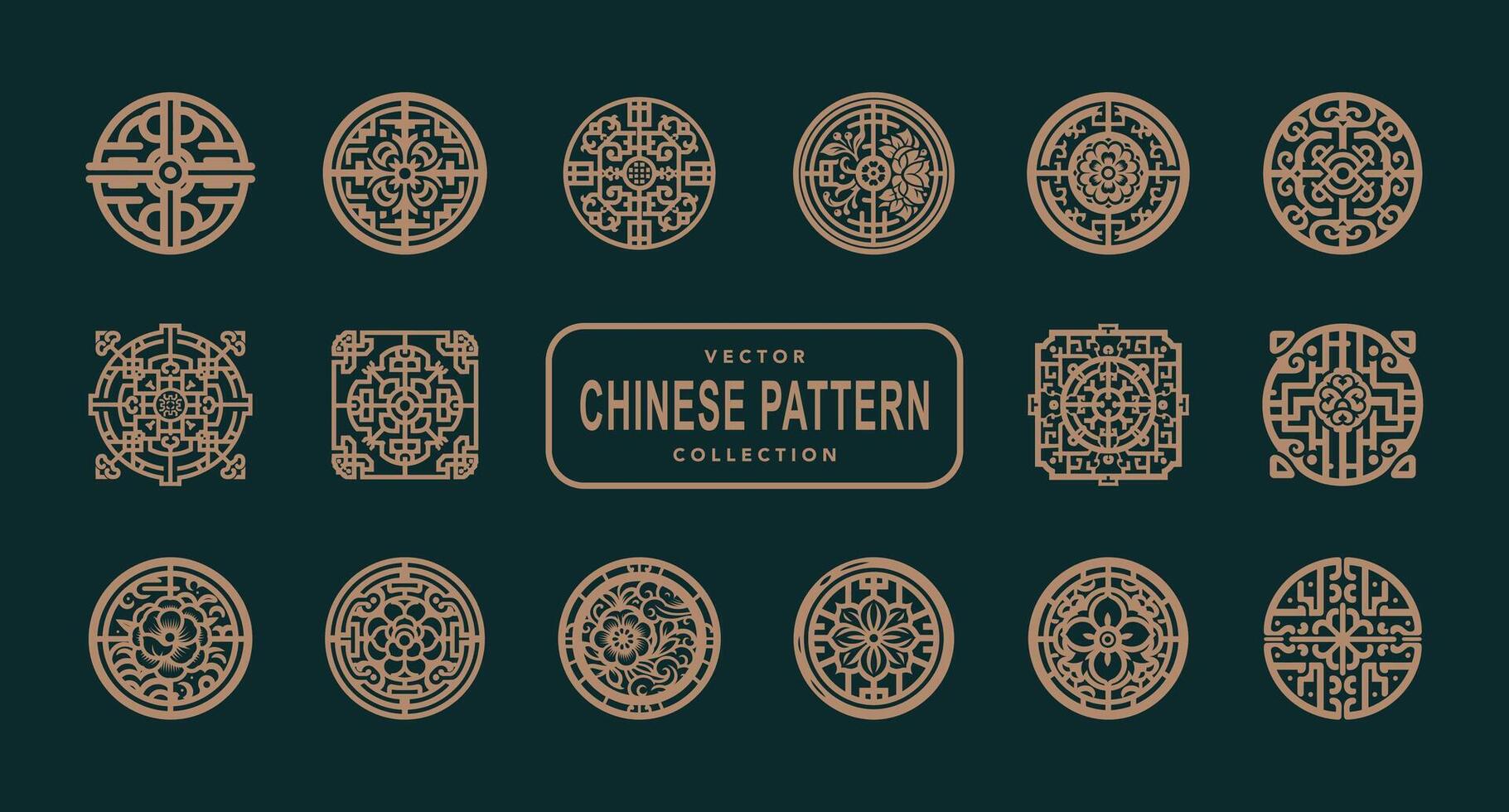 Asian Chinese traditional pattern classicism vector