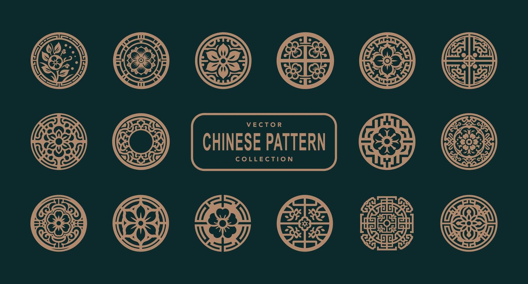 Asian Chinese traditional pattern classicism vector