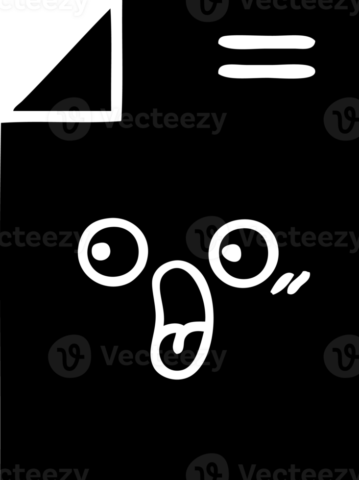 line drawing cartoon of a sheet of paper  solid black icon png