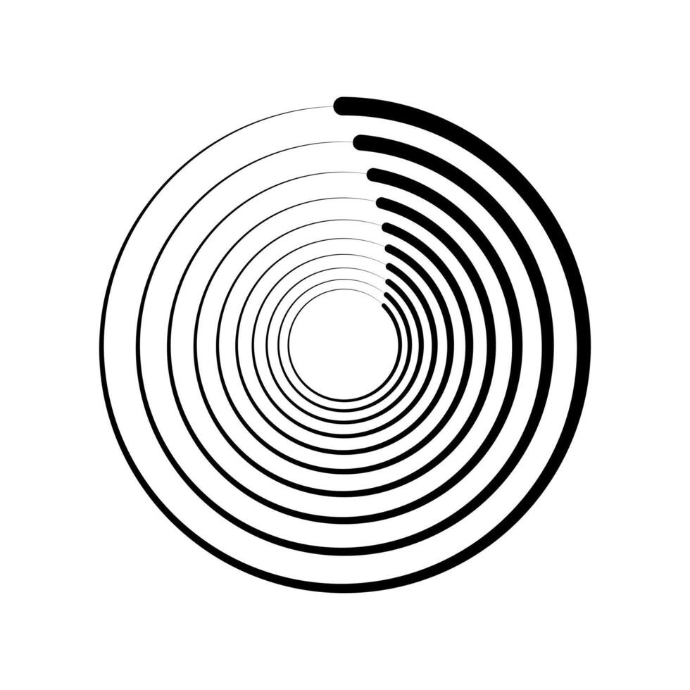 negro trama de semitonos rayado velocidad remolino línea diseño elemento para marco vórtice logo tatuaje vector