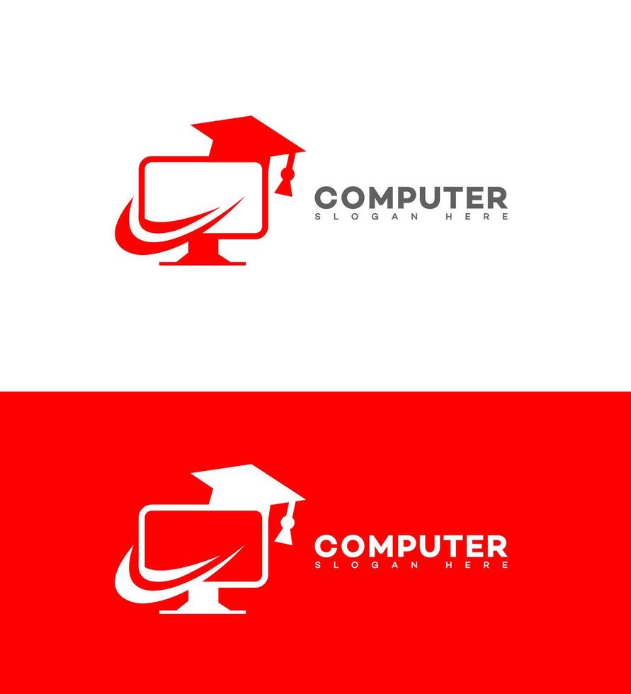 computadora educación logo icono marca logo identidad firmar símbolo modelo vector