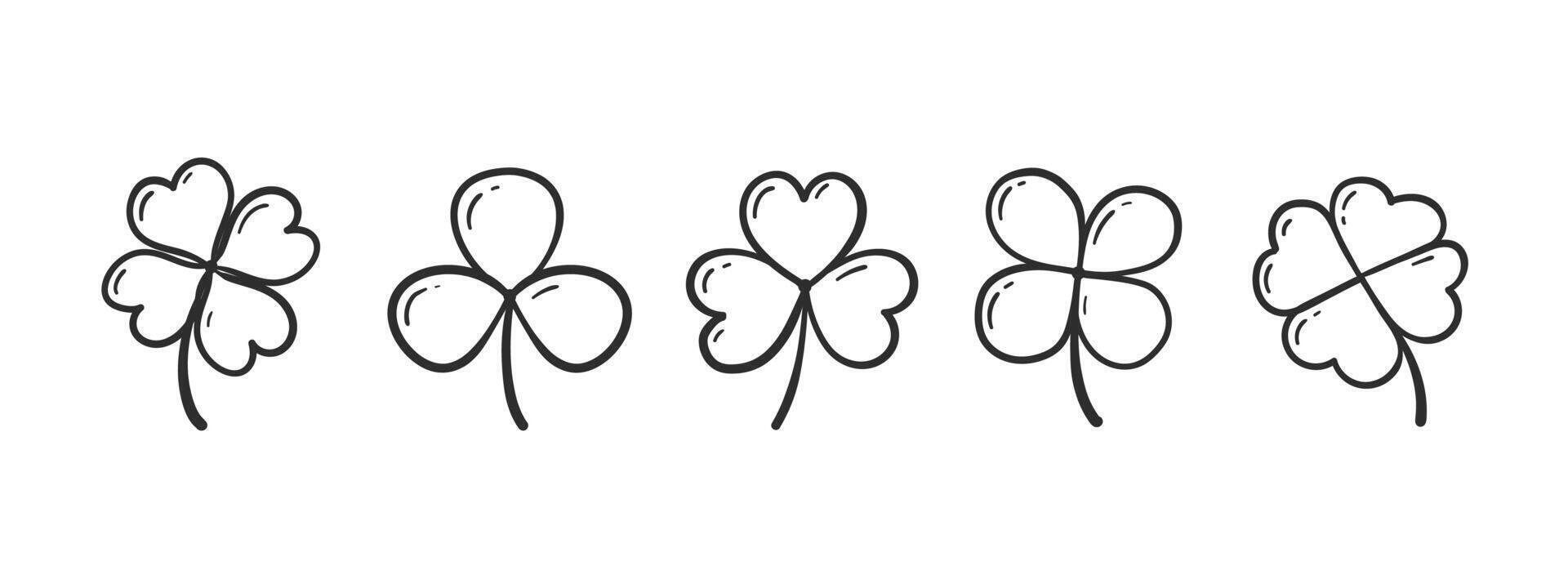 St.Patrick 's Day. in doodle style clover leaves. vector