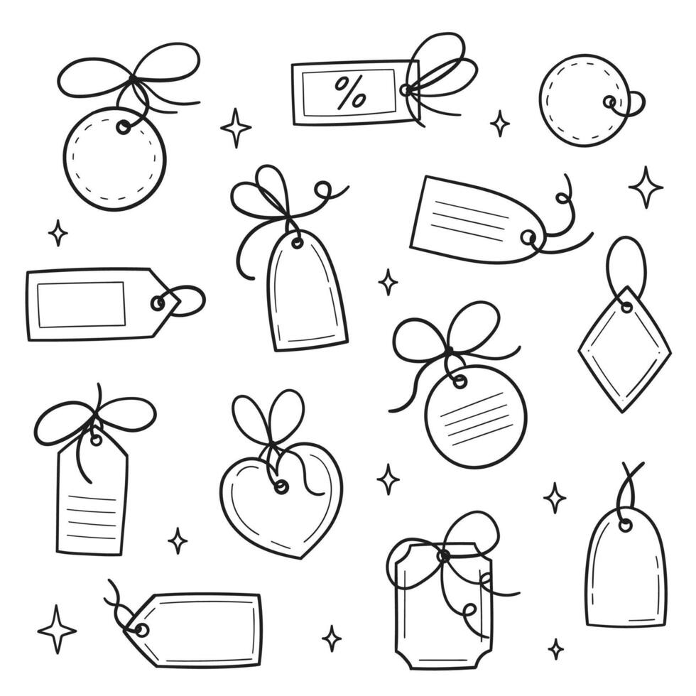 Hand drawn price tag label illustration icon vector doodle