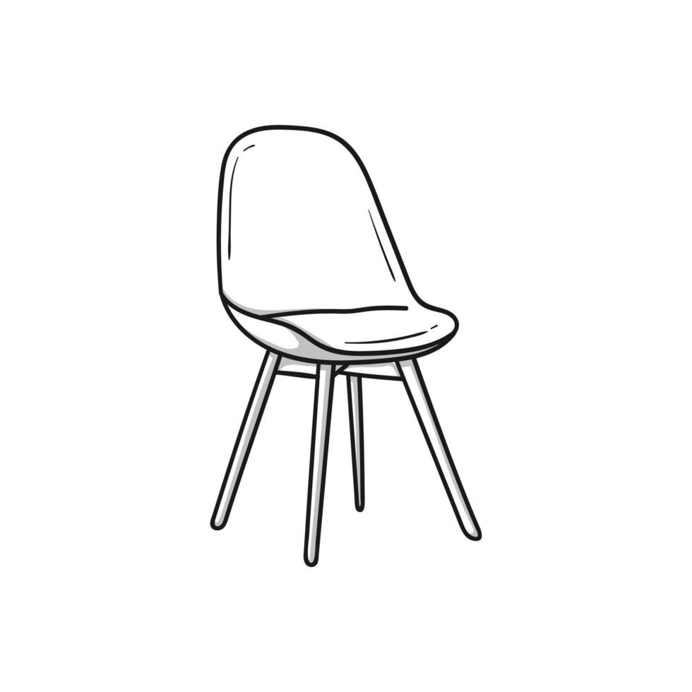 chair drawn in power doodle sketch. vector illustration.