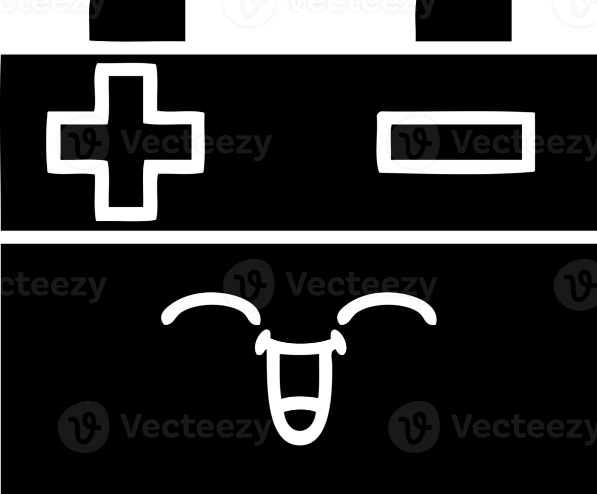 línea dibujo dibujos animados de un coche batería sólido negro icono png