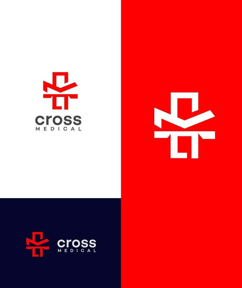 cross medical logo vector