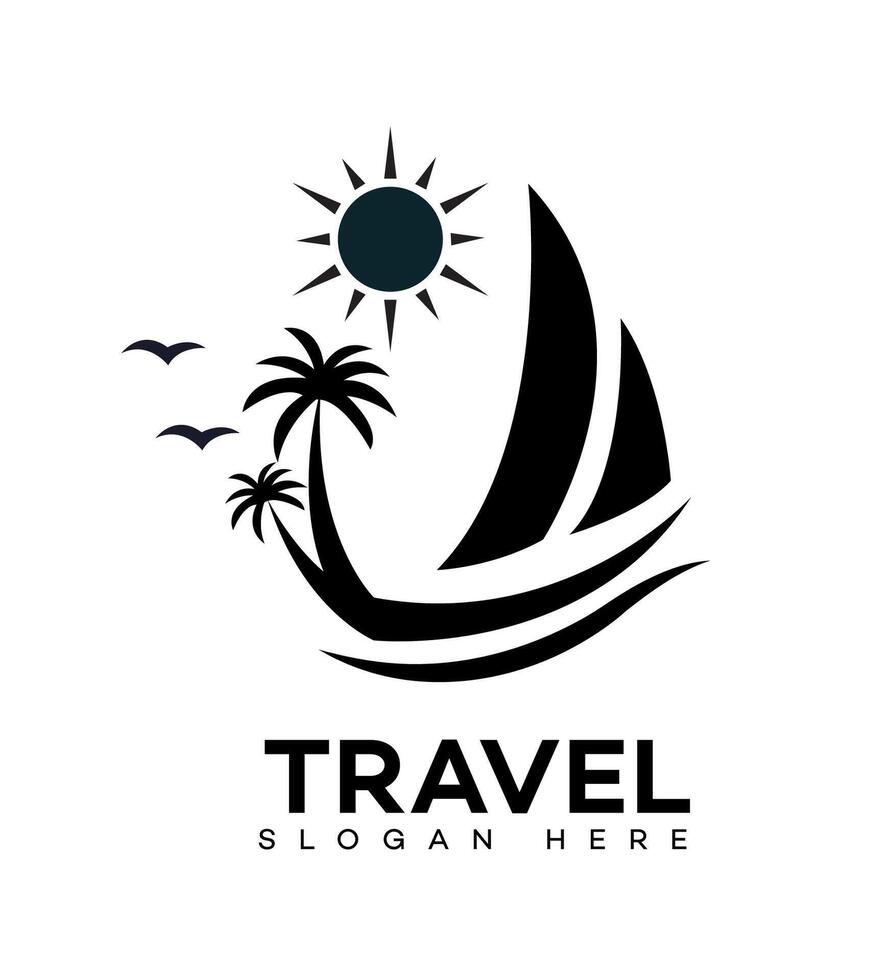 travel black logo Icon Brand Identity Sign Symbol vector