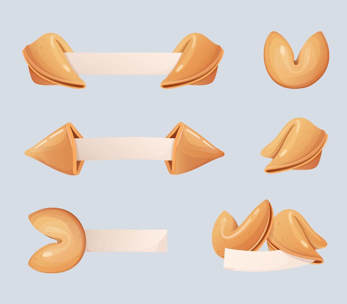 Chinese fortune cookies, vector illustration in cartoon style