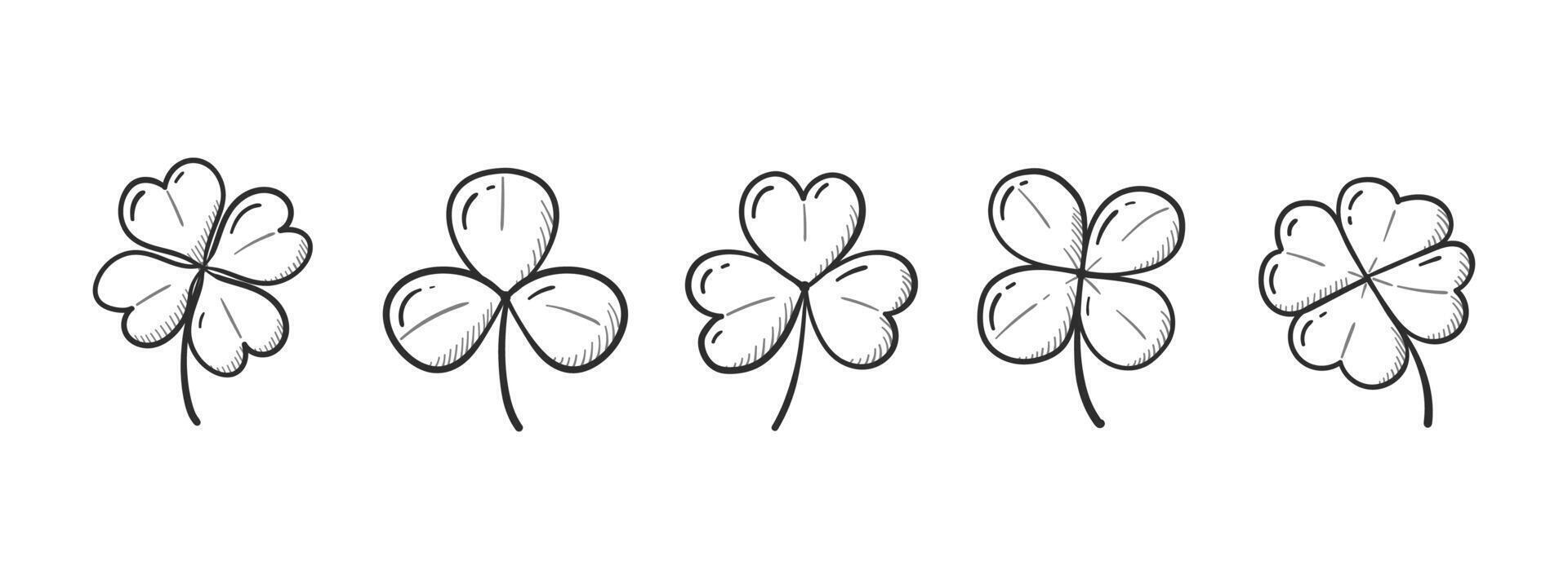 St.Patrick 's Day. in doodle style clover leaves. vector