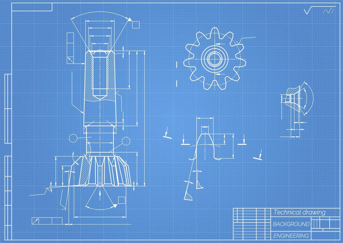 mecánico Ingenieria dibujos en azul antecedentes. grifo herramientas, taladrador. técnico diseño. cubrir. Plano. vector ilustración.