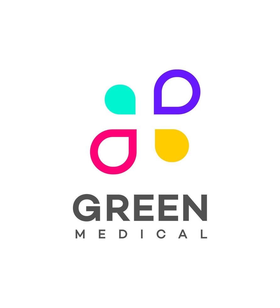 green medical logo Icon Brand Identity Sign Symbol Template vector