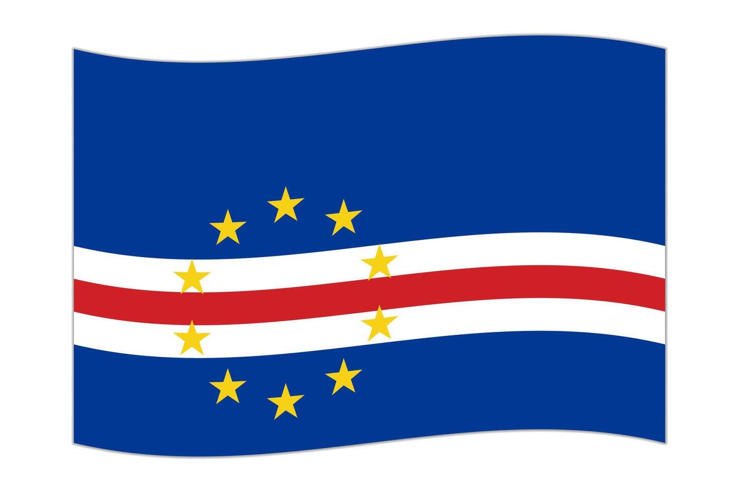 ondeando la bandera del país cabo verde. ilustración vectorial vector