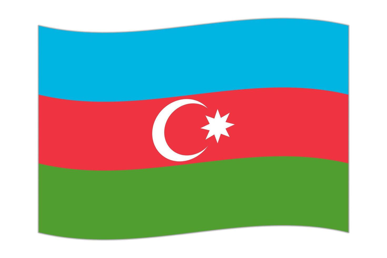 Waving flag of the country Azerbaijan. Vector illustration.
