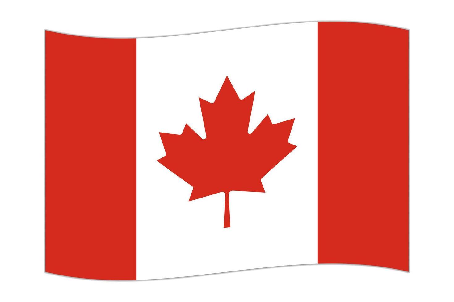 Waving flag of the country Canada. Vector illustration.