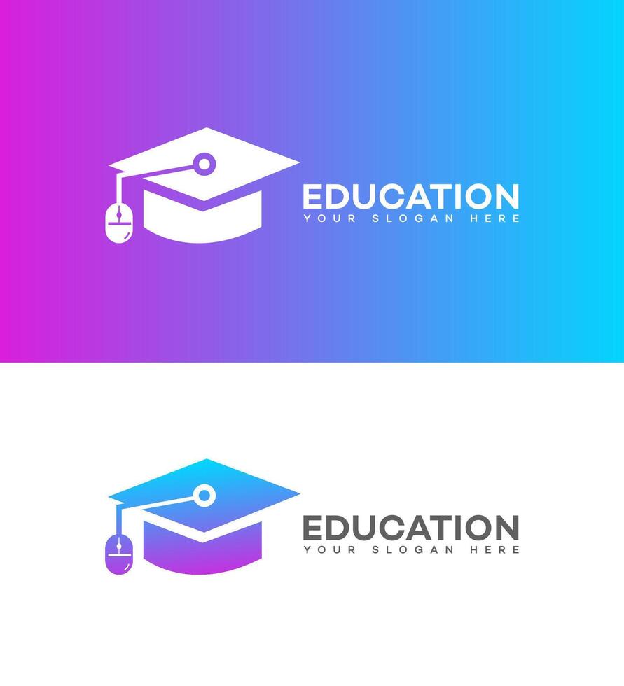 educación gorra logo vector