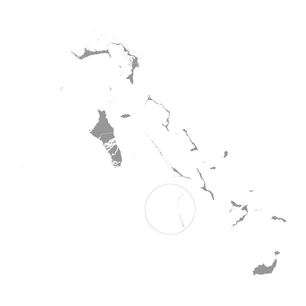 Ragged Island map, administrative division of Bahamas. Vector illustration.