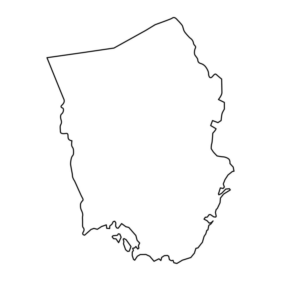 Santo Catalina parroquia mapa, administrativo división de Jamaica. vector ilustración.