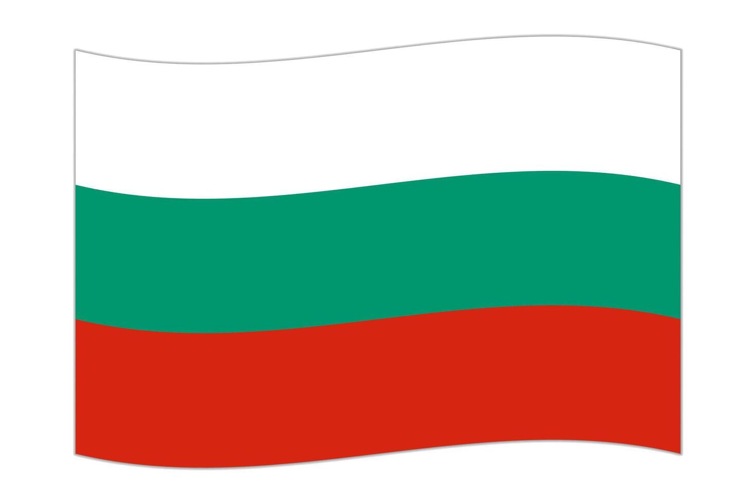 Waving flag of the country Bulgaria. Vector illustration.