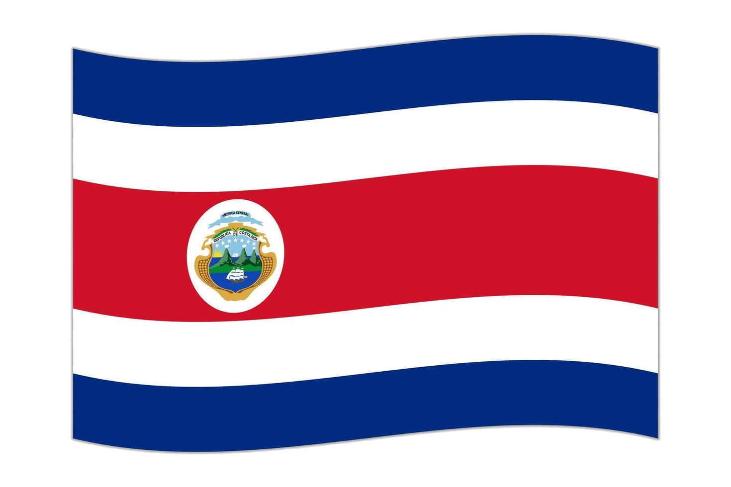 ondeando la bandera del país costa rica. ilustración vectorial vector