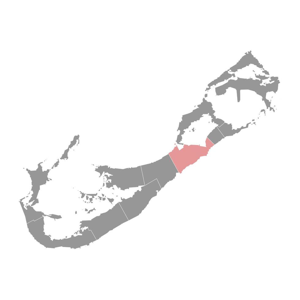 Smiths Parish map, administrative division of Bermuda. Vector illustration.