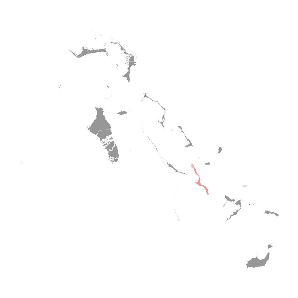 Long Island map, administrative division of Bahamas. Vector illustration.