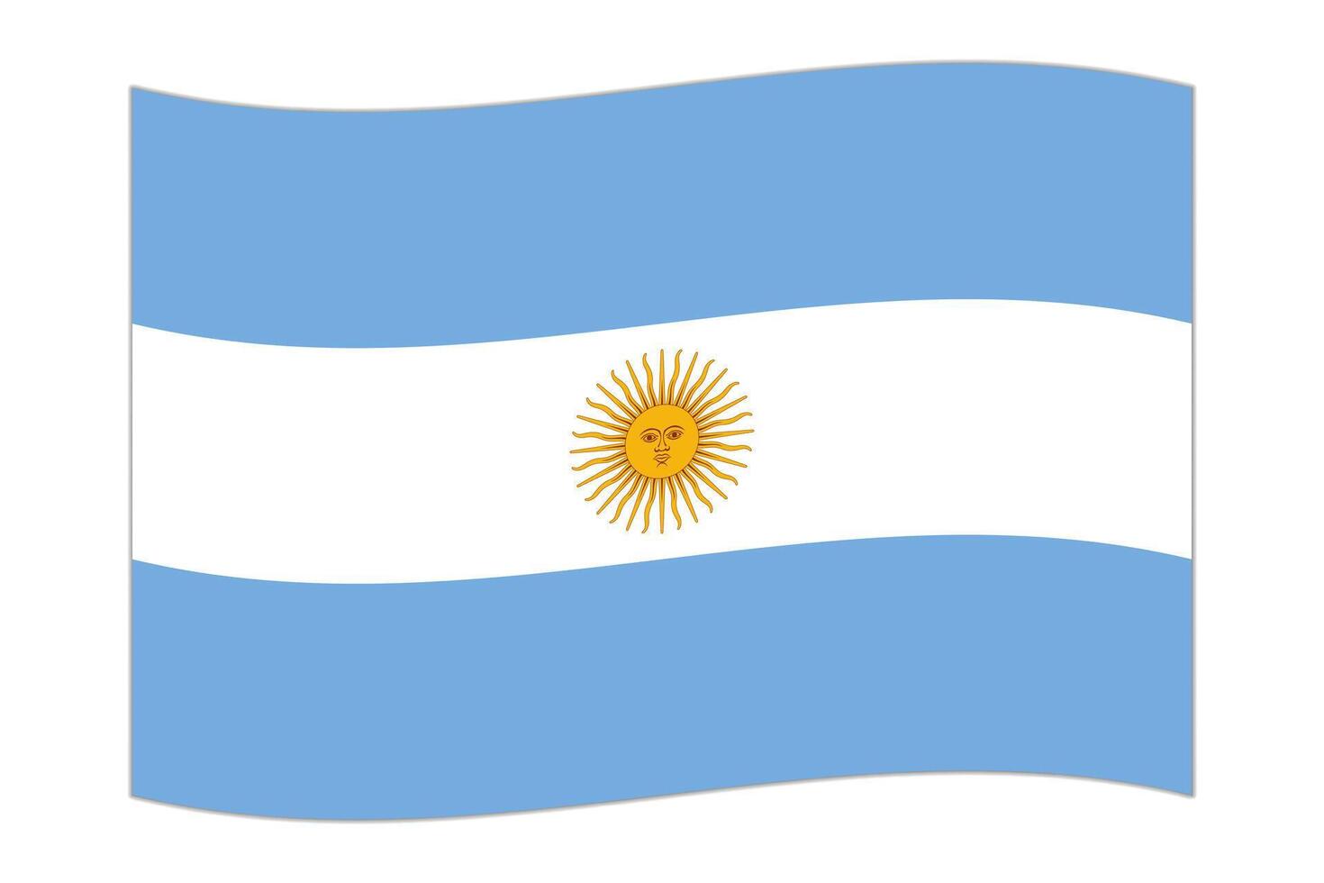 ondeando la bandera del país argentino. ilustración vectorial vector