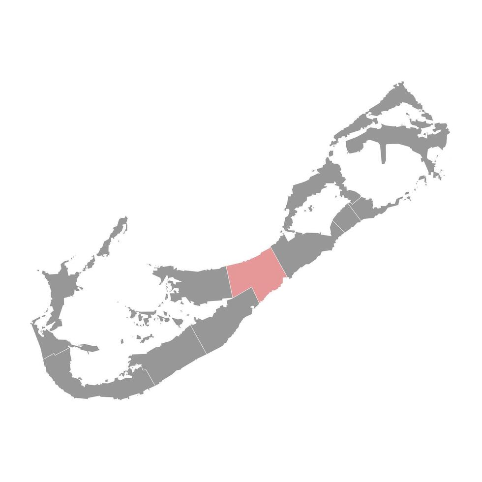 Devonshire Parish map, administrative division of Bermuda. Vector illustration.