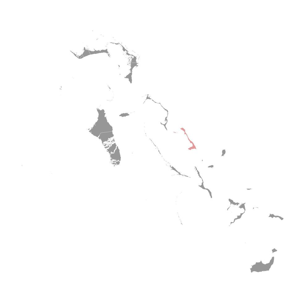 Cat Island map, administrative division of Bahamas. Vector illustration.