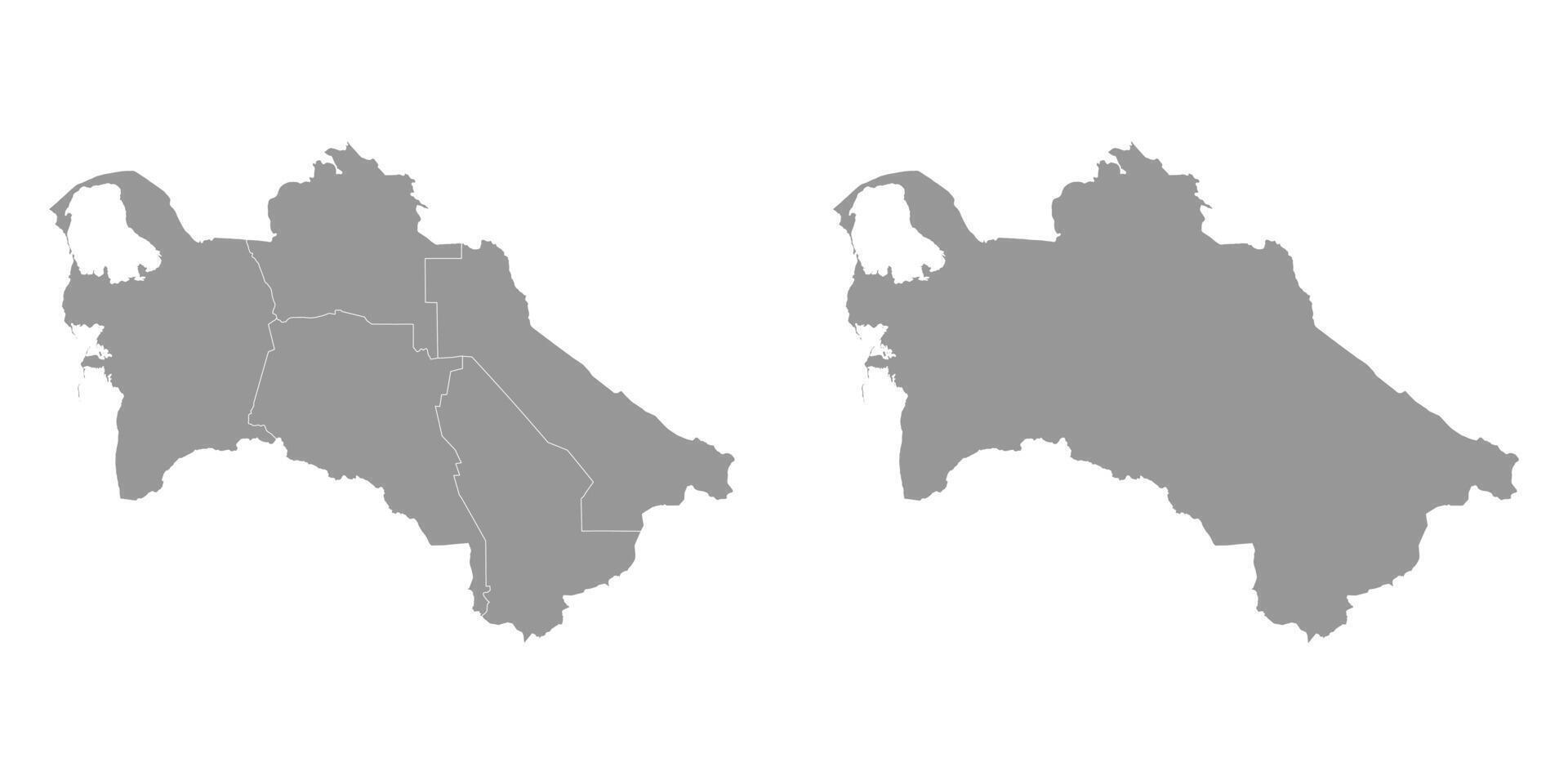 Turkmenistan map with administrative divisions. Vector illustration.