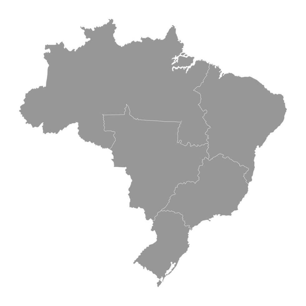 Brasil mapa con regiones. vector ilustración.